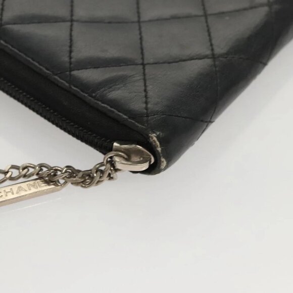 CHANEL Cambon Line Long Wallet Leather Black CC Auth - Picture 6 of 16